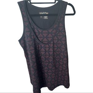 Latched Mama Tank Womens Size M Black Red Post Maternity Breastfeeding